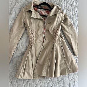 Topshop Tie Corset Trench Coat
